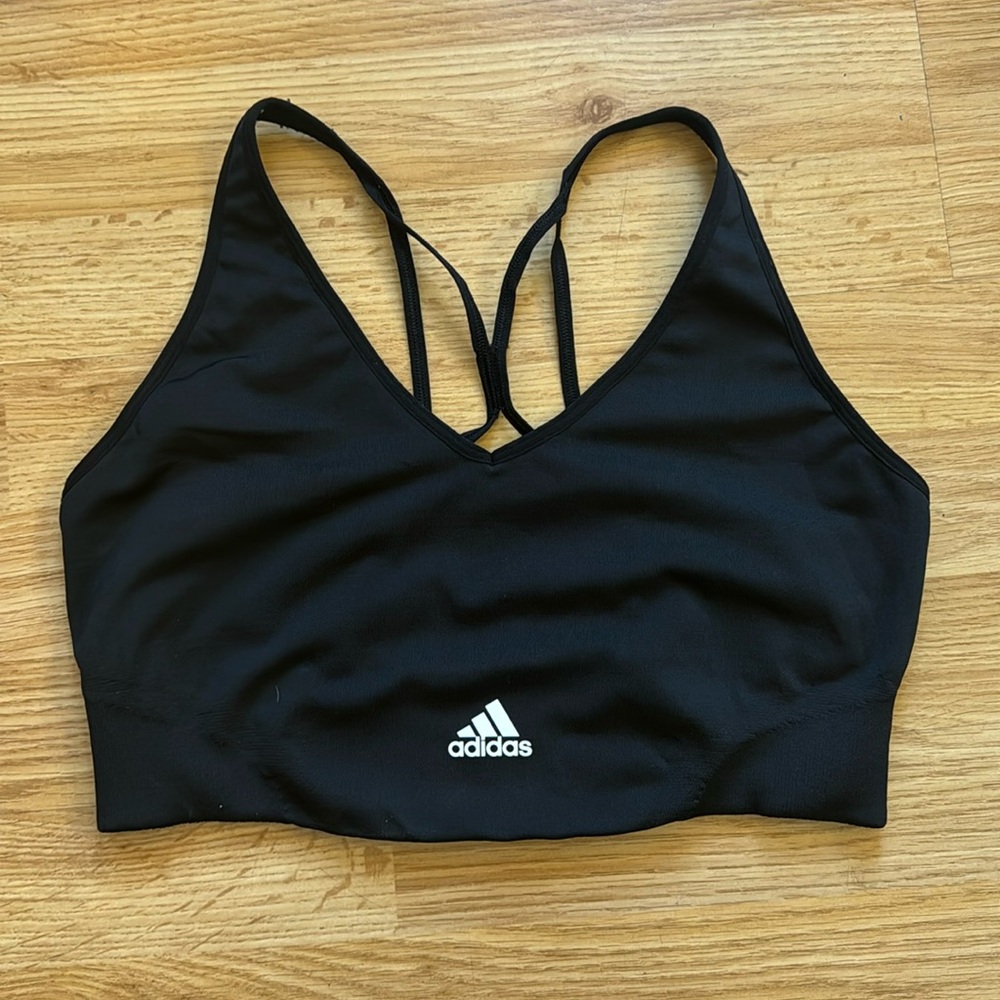 Adidas Aeroknit Black Racerback Sports Bra